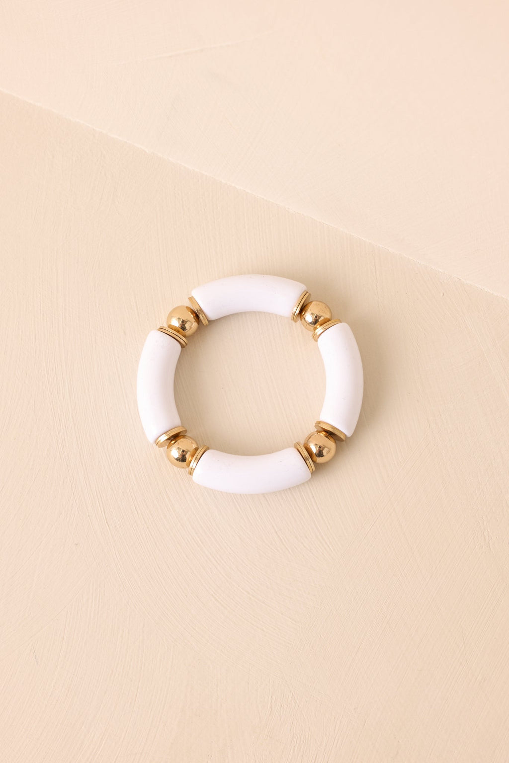 Keep It Bright Ivory Gold Beaded Bracelet