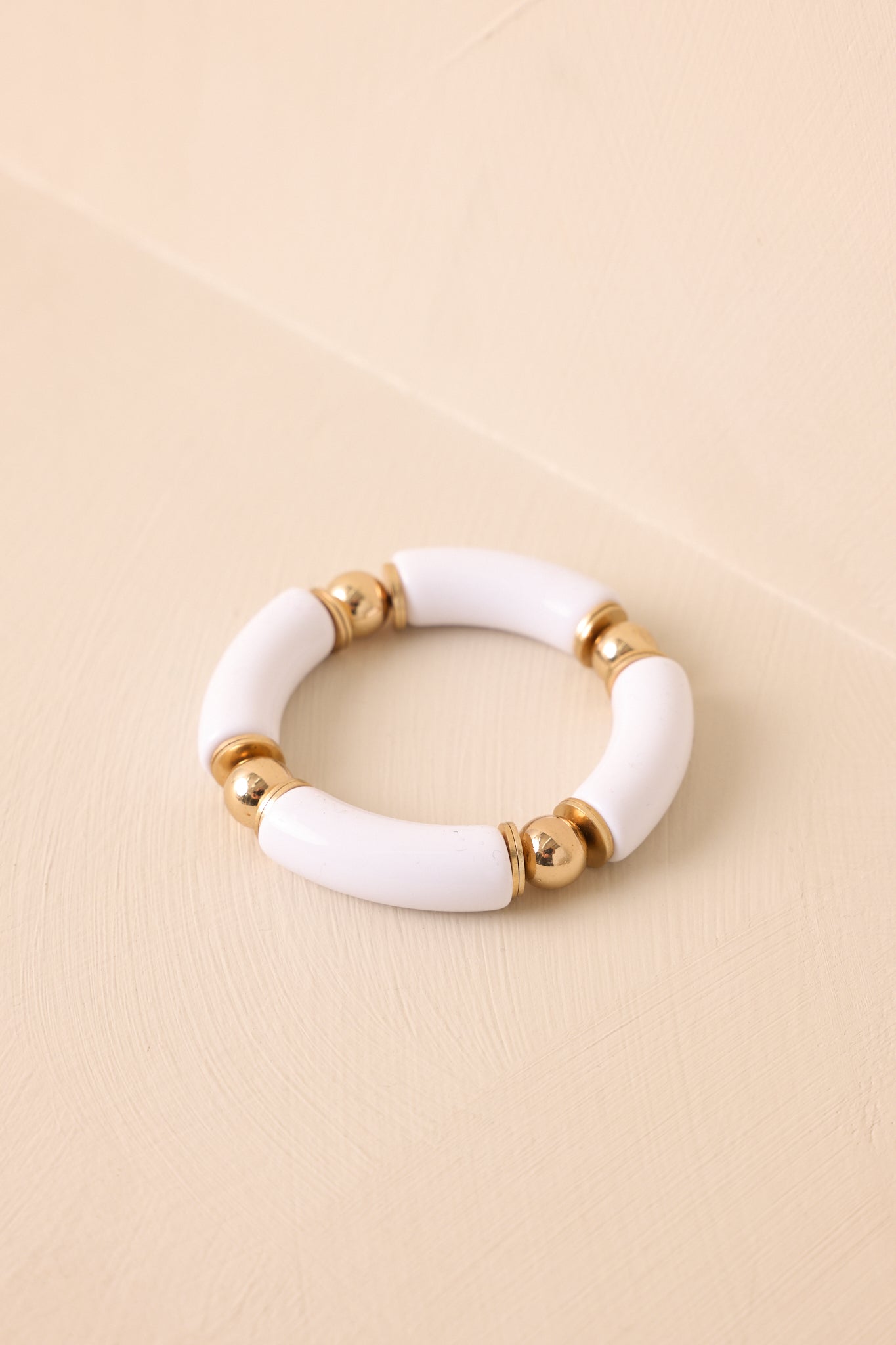 Keep It Bright Ivory Gold Beaded Bracelet