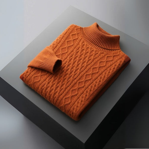 The Cortina Merino Wool Cable Turtleneck