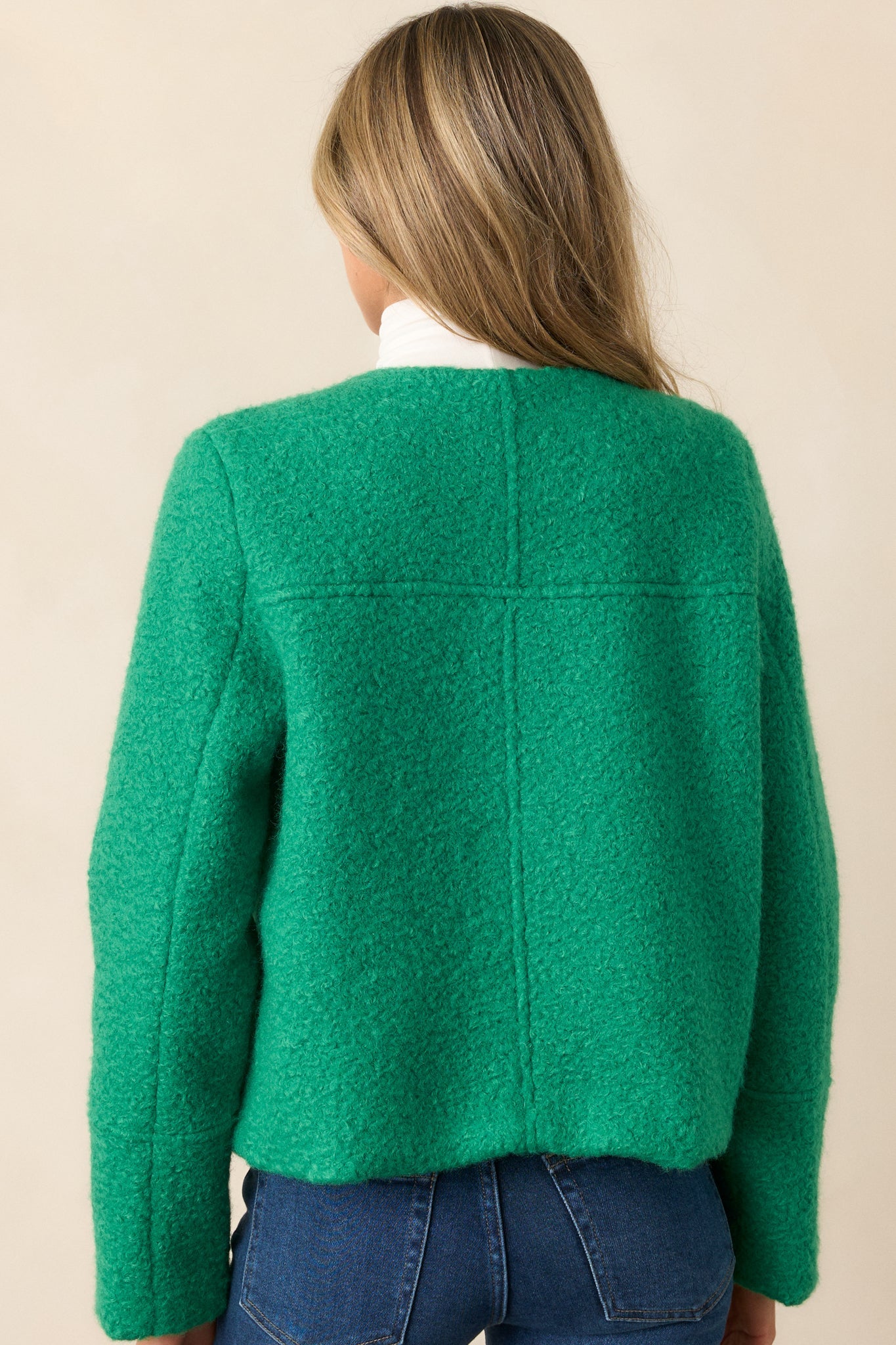 In My Heart Kelly Green Bouclé Jacket
