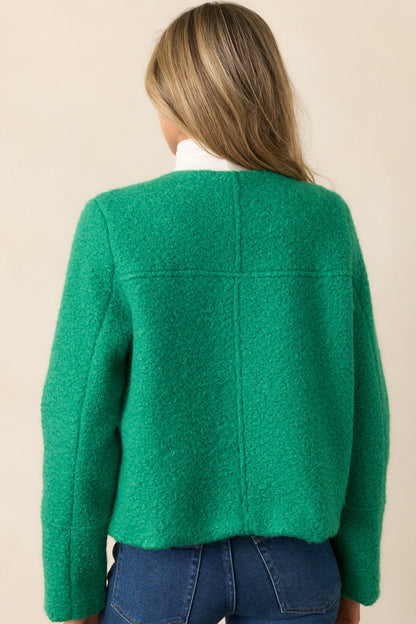 In My Heart Kelly Green Bouclé Jacket