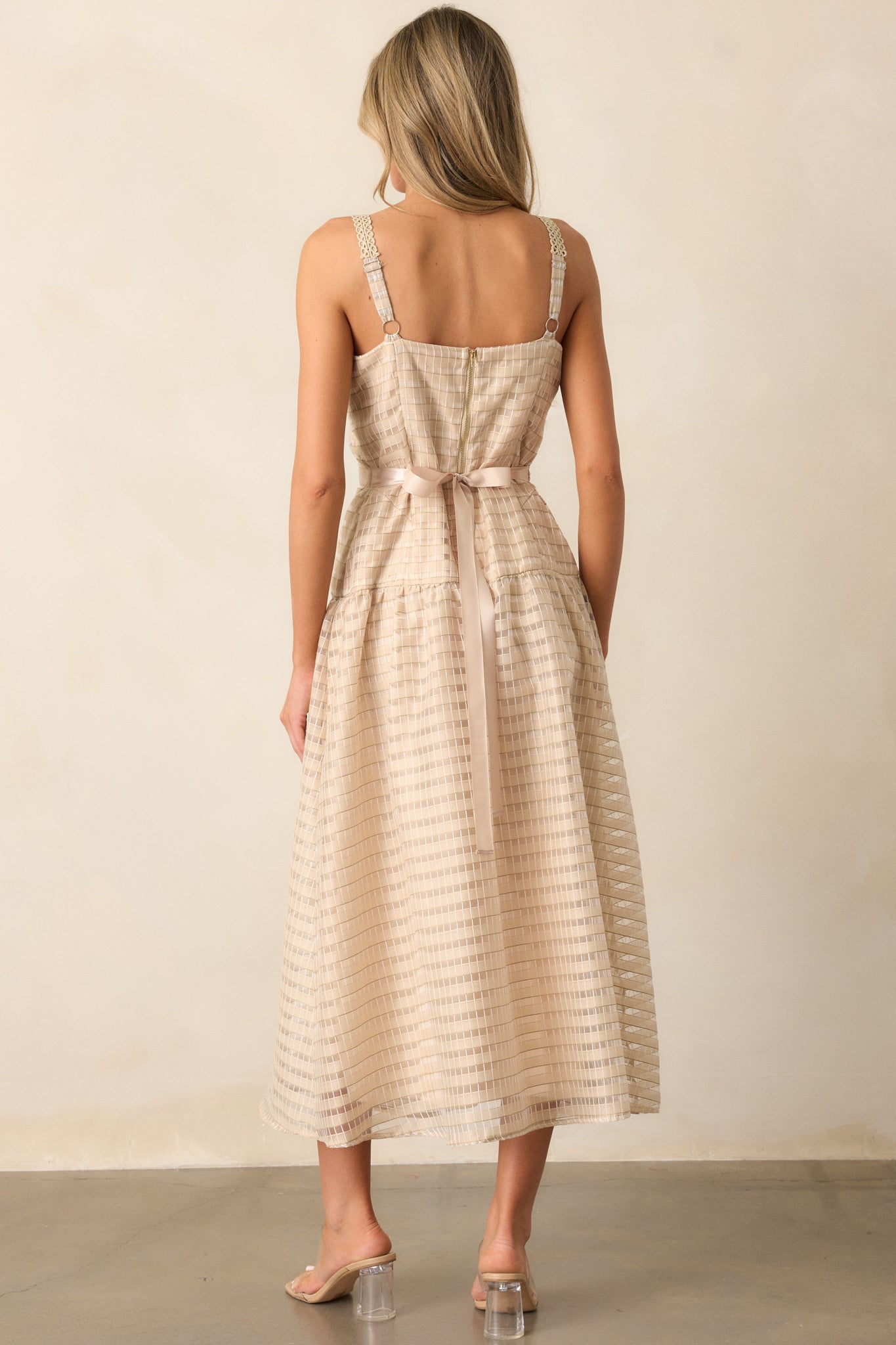 Know Better Tan Embroidered Drop Waist Maxi Dress