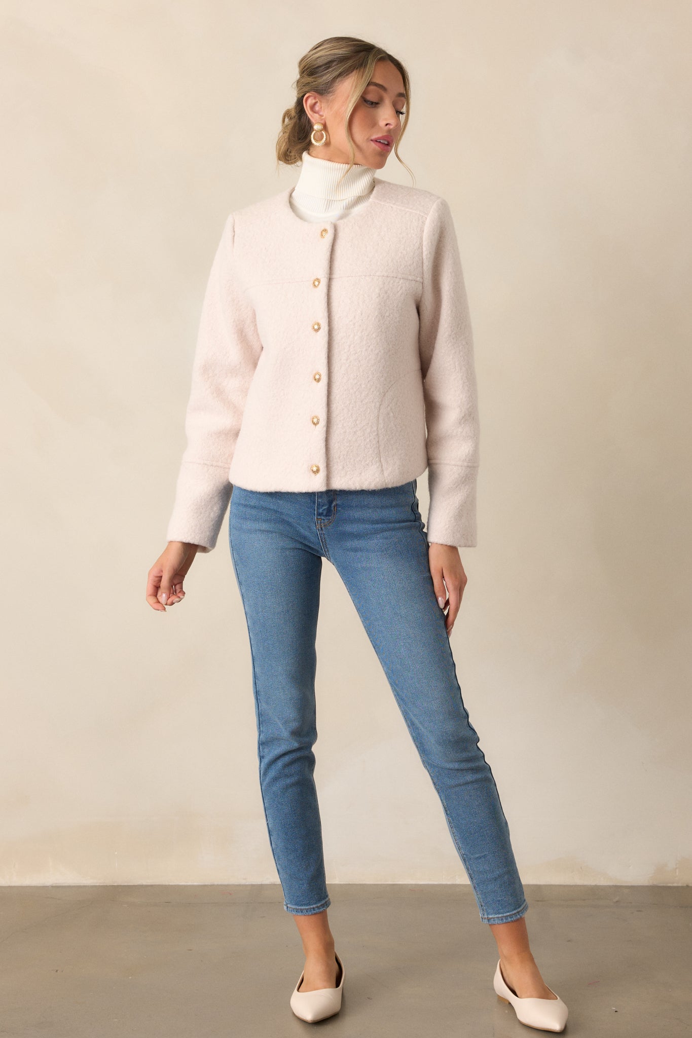 In My Heart Ivory Bouclé Jacket