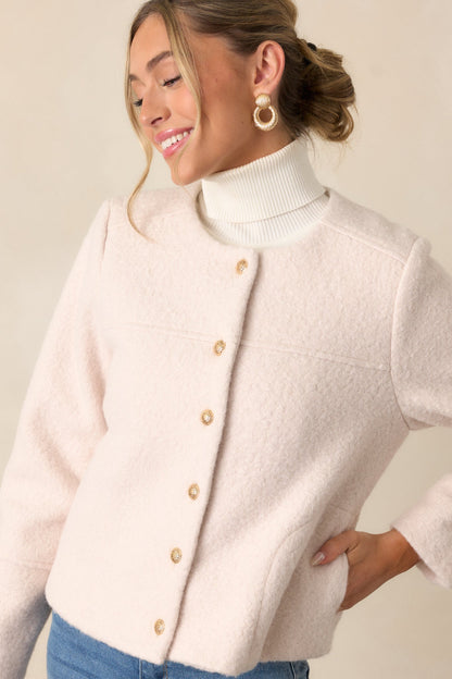 In My Heart Ivory Bouclé Jacket