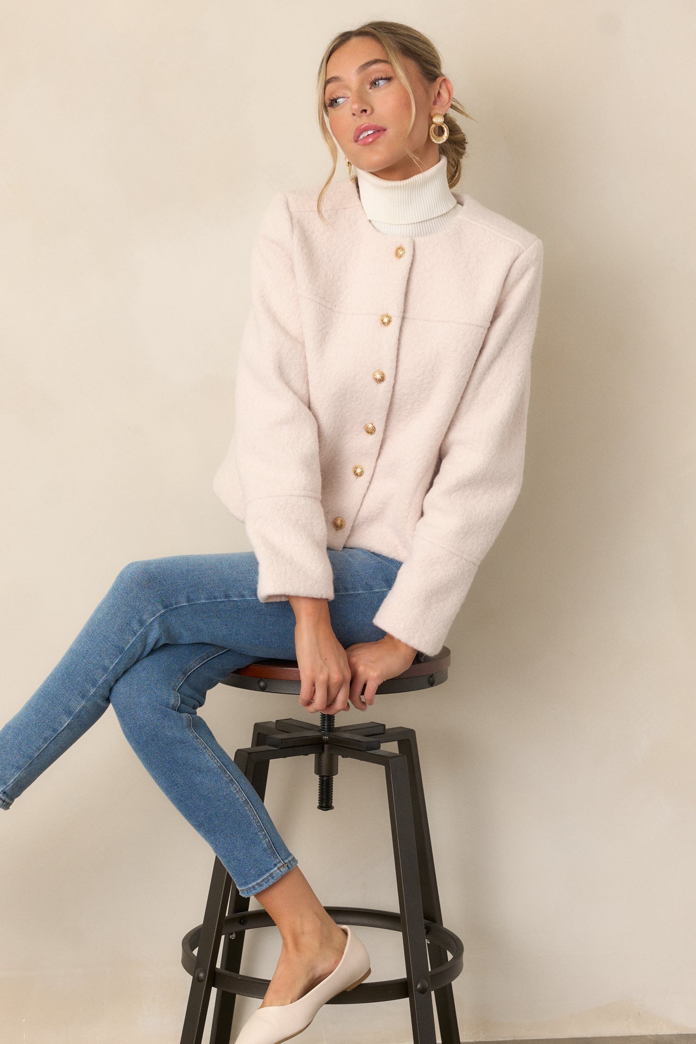 In My Heart Ivory Bouclé Jacket