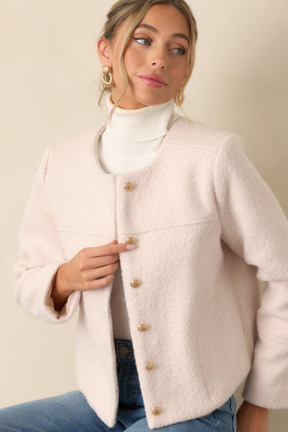 In My Heart Ivory Bouclé Jacket