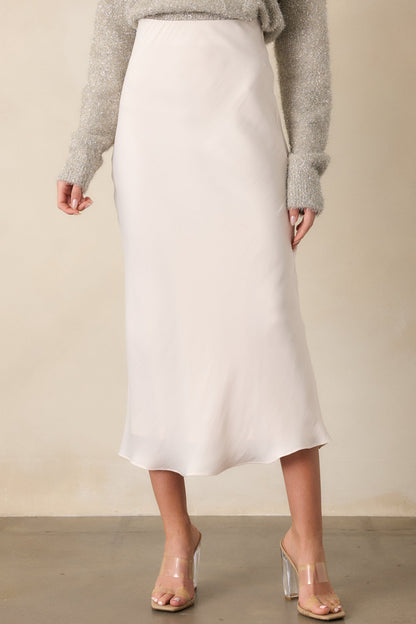 Z Supply Europa Ivory Luxe Sheen Midi Skirt