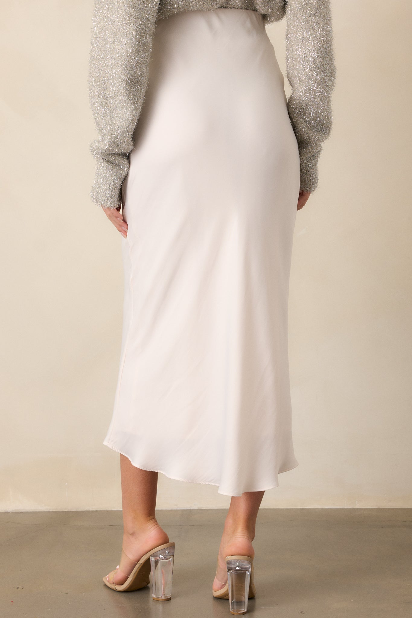 Z Supply Europa Ivory Luxe Sheen Midi Skirt
