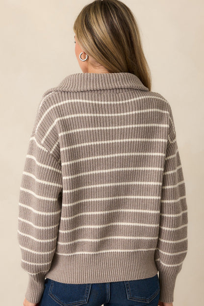 Z Supply Villa Heather Taupe Half Zip Sweater