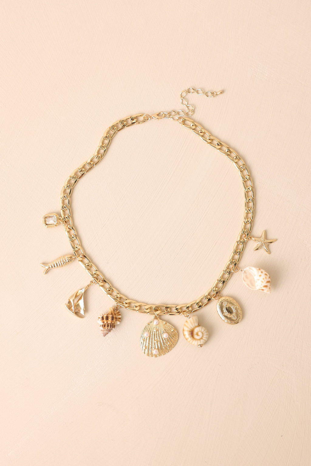 Guided By The Current Gold Coastal Charm Necklace
