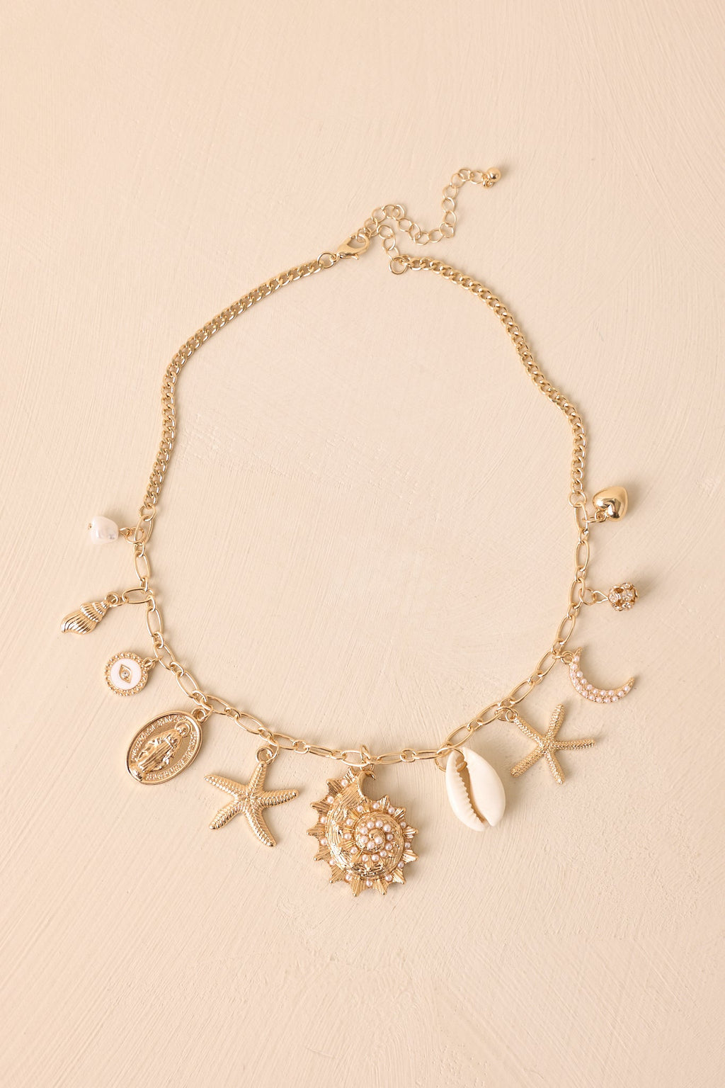 Close To The Shore Gold Coastal Charm Necklace