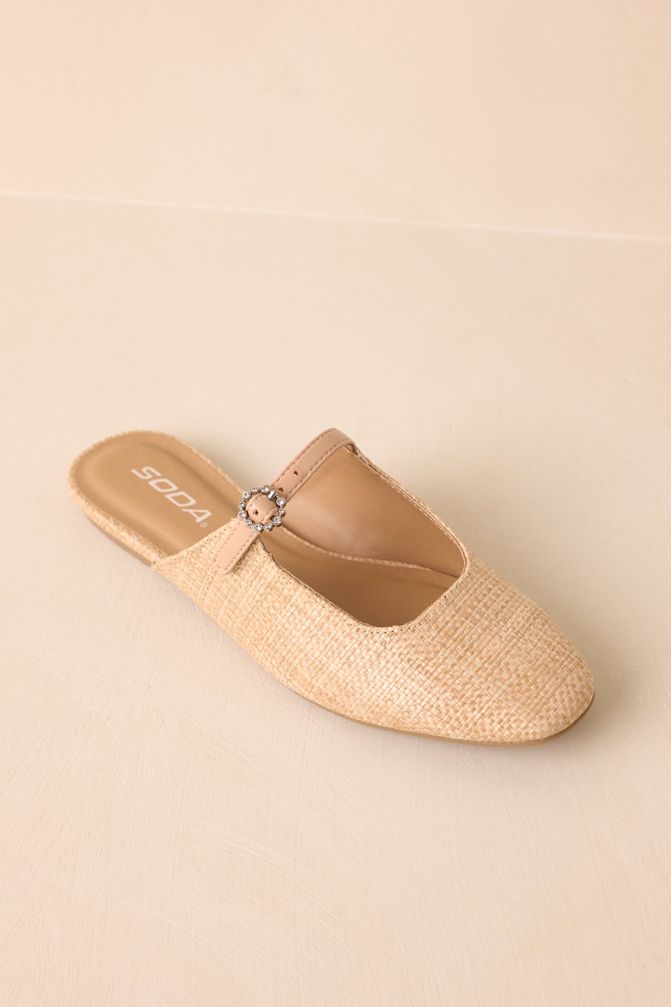Leap Of Faith Natural Woven Raffia Mules