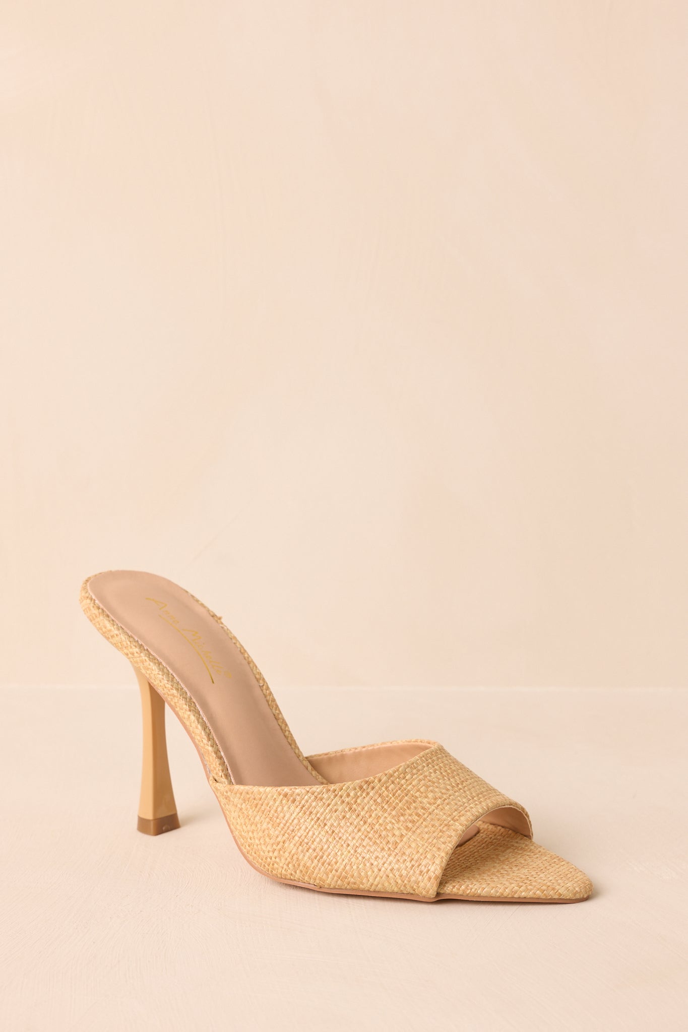 Every Step Counts Natural Tan Raffia High Heel Sandals