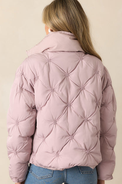 Forever Mine Mauve Mist Tufted Puffer Jacket
