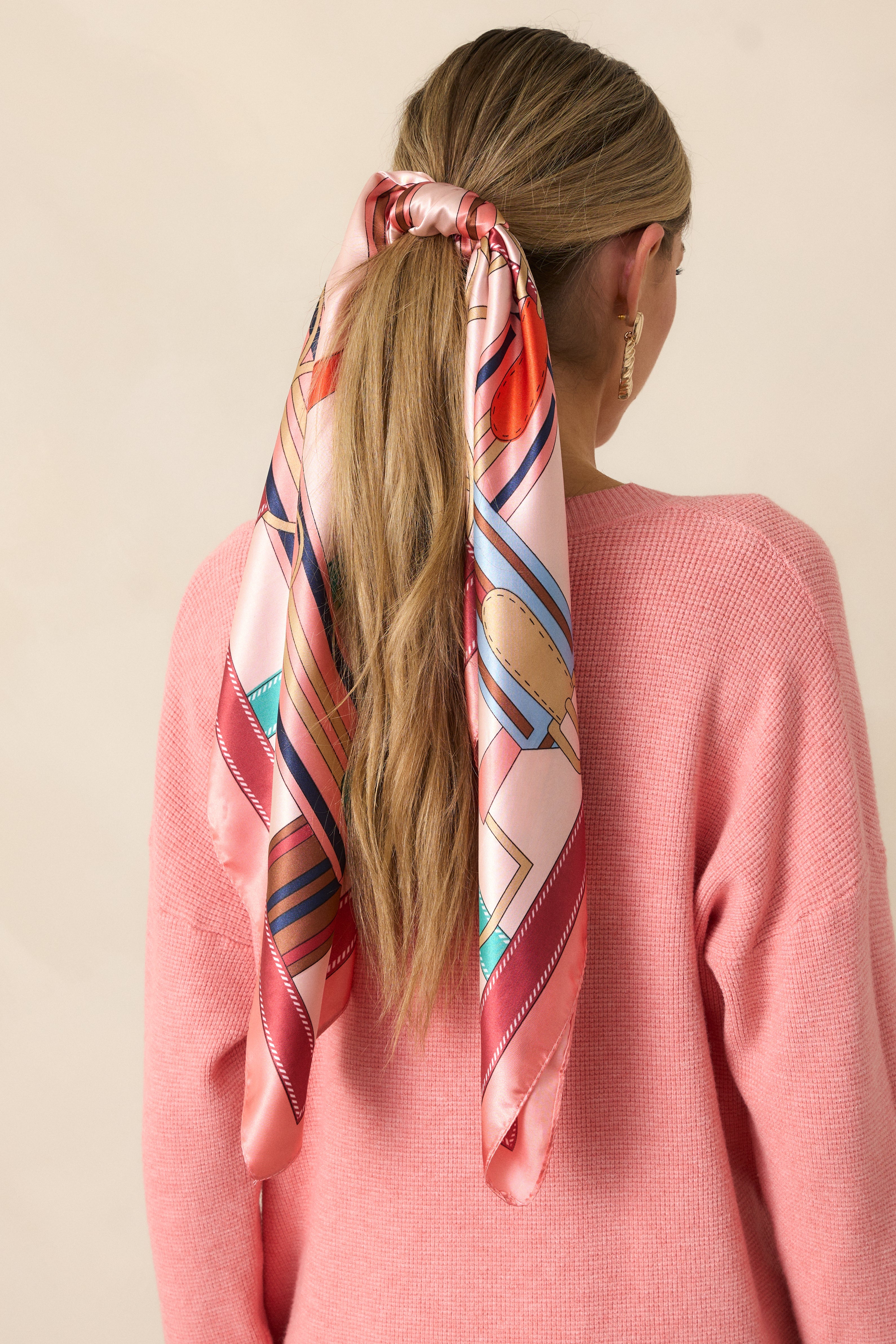 A Breezy Day Pink Multi Print Scarf