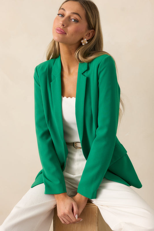Grace In Every Step Lightweight Kelly Green Blazer