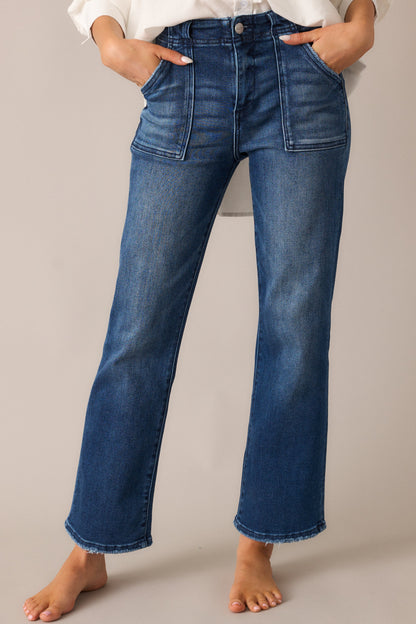 Killing Time Dark Wash Straight Leg Jeans