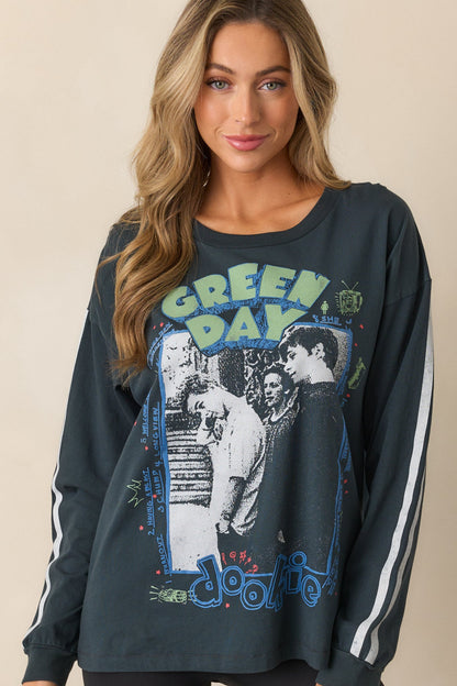 Green Day Cotton Vintage Black Long Sleeve Tee