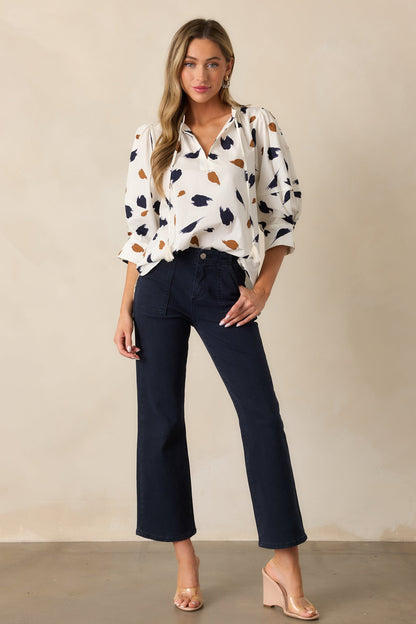 From The Top Cotton Ivory Blouse