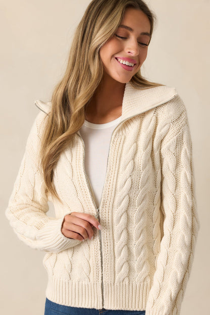 Z Supply Hemingway Ivory Seasalt Cable Cardigan