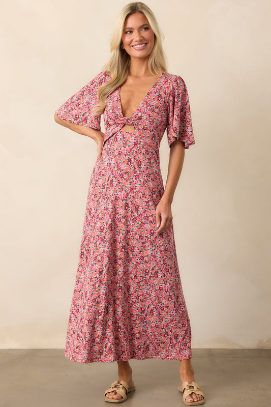 Z Supply Mavis Dulce Rose Mauve Floral Midi Dress