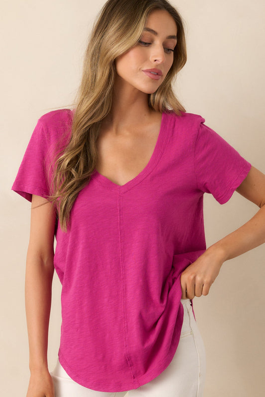 Z Supply Magenta Asher V-Neck Tee