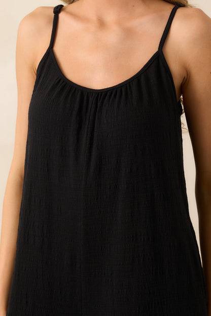 Z Supply Black Textured Flared Jumpsuit