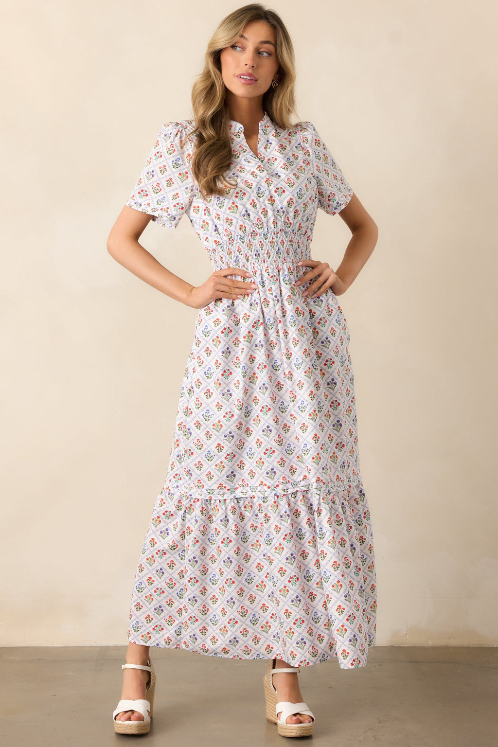 A Thousand Tomorrows Light Blue Floral Cotton Maxi Dress