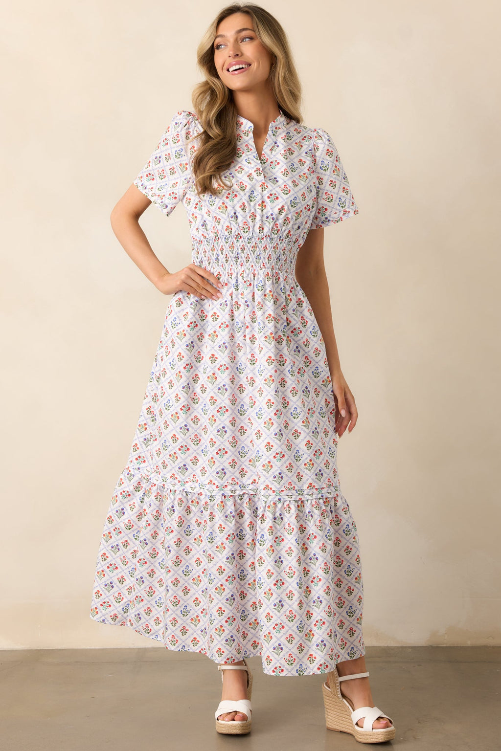 A Thousand Tomorrows Light Blue Floral Cotton Maxi Dress