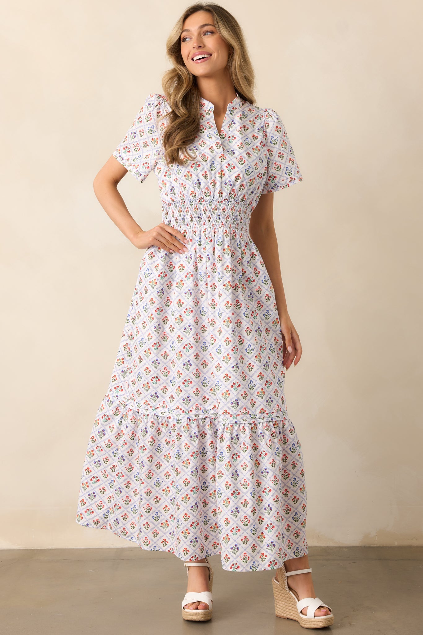A Thousand Tomorrows Light Blue Floral Cotton Maxi Dress