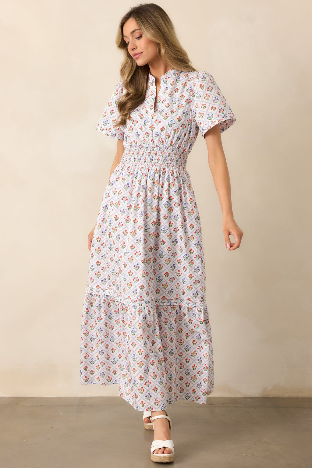 A Thousand Tomorrows Light Blue Floral Cotton Maxi Dress