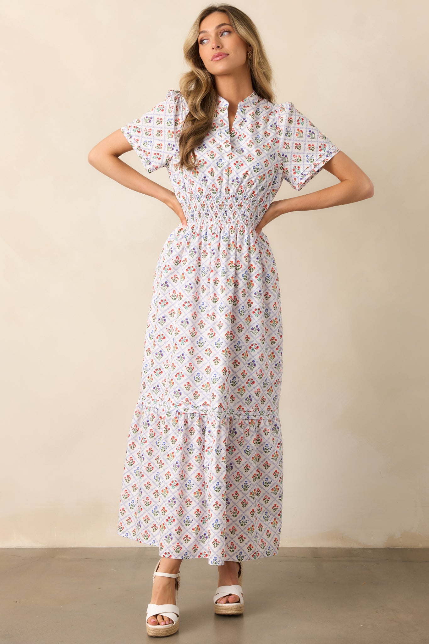 A Thousand Tomorrows Light Blue Floral Cotton Maxi Dress