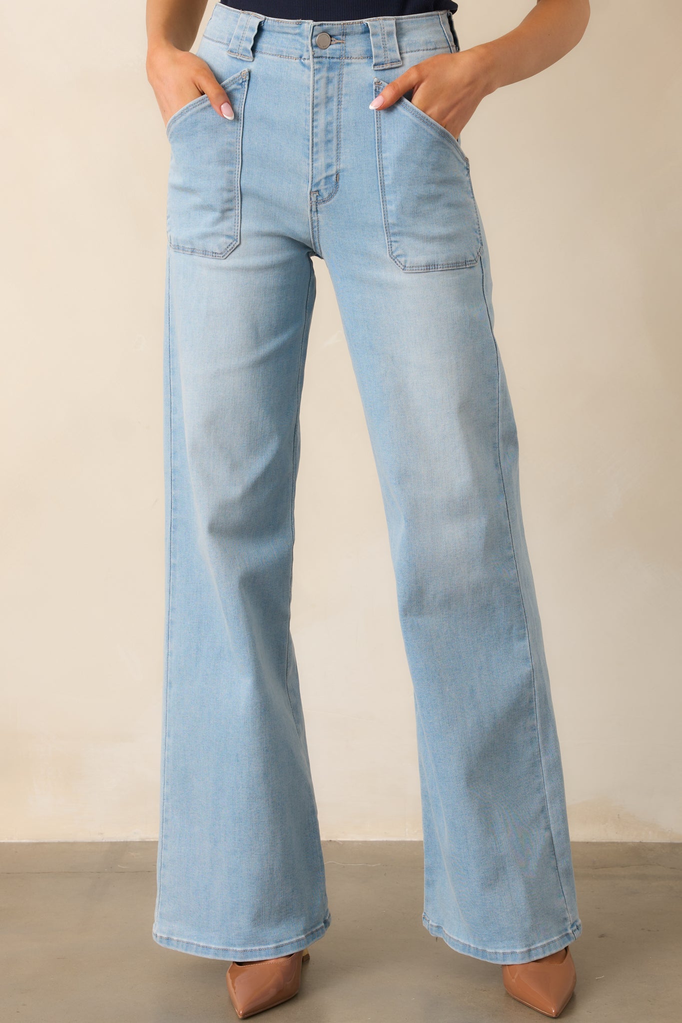 Hazy Days Light Wash Wide Leg Jeans