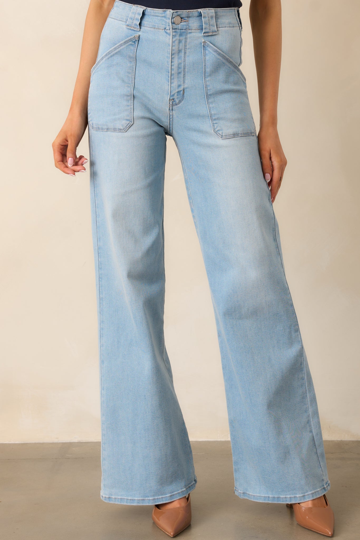 Hazy Days Light Wash Wide Leg Jeans