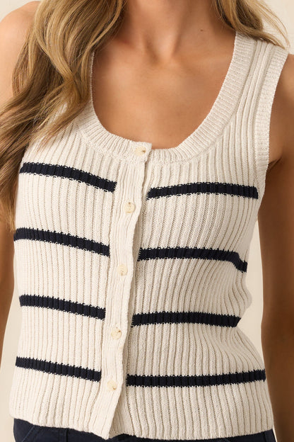 Z Supply Sea Salt Ivory Sycamore Stripe Sweater Vest