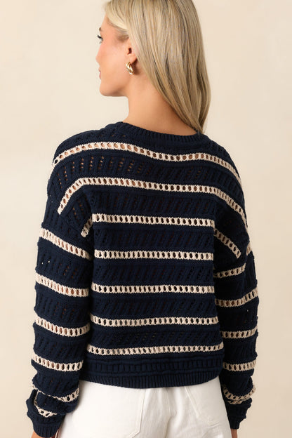 Z Supply Eclipse Black Estero Stripe Cropped Sweater