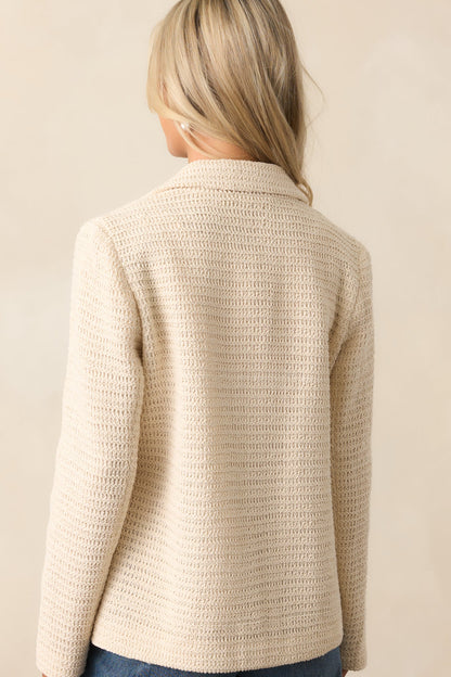 Easy Does It Natural Crochet Cotton Blazer