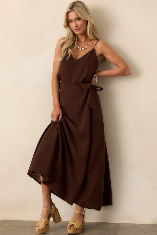 Z Supply Brown Salerno Wrap Midi Skirt