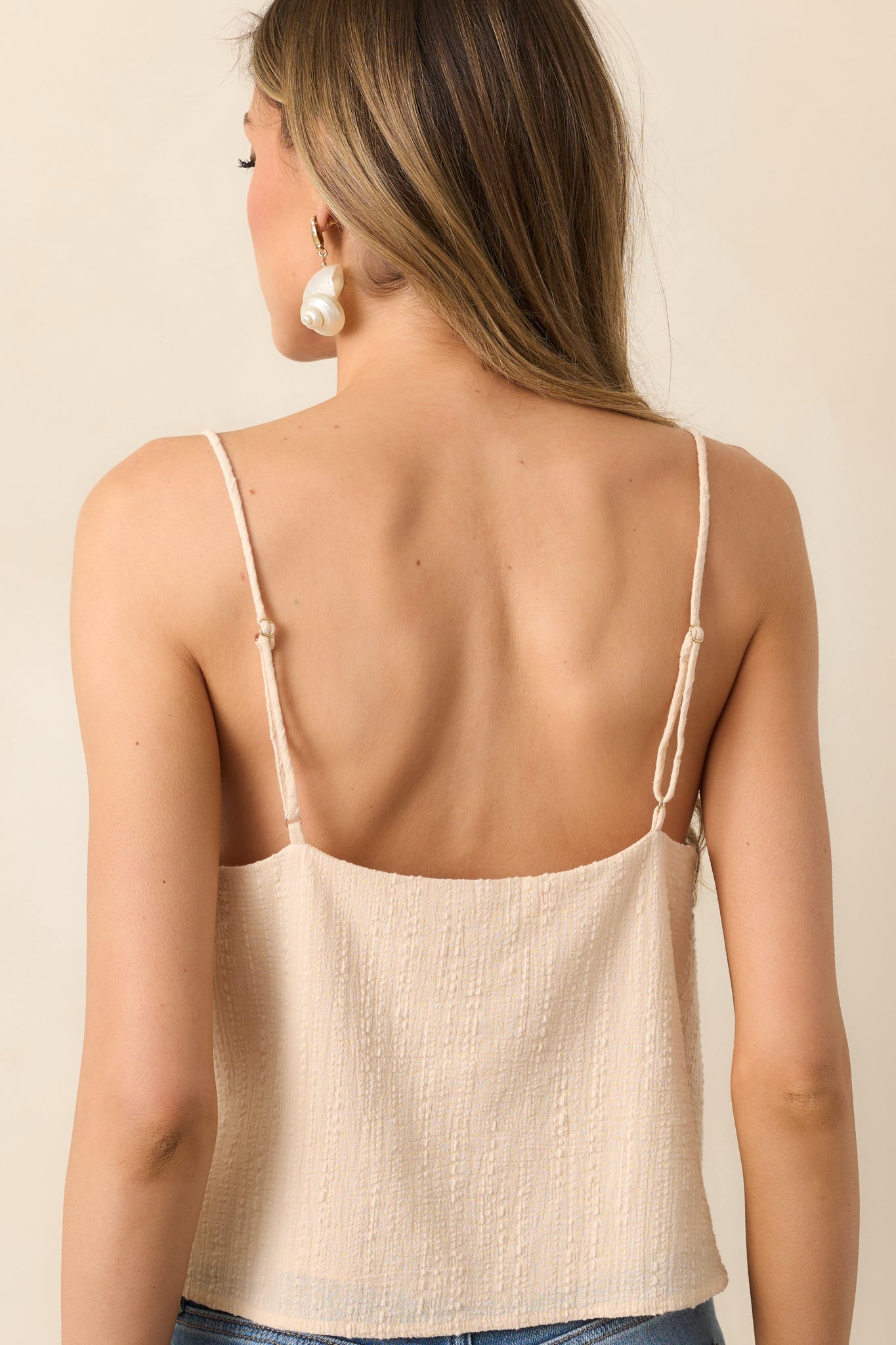 Z Supply Beige Sabel Textured Cotton Cropped Tank