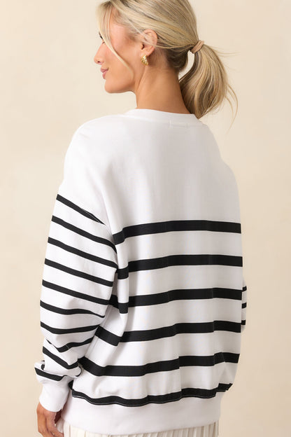Z Supply White Stripe Palisades Sweatshirt