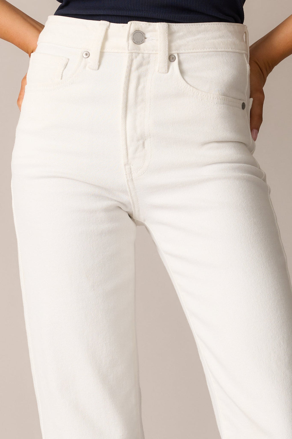 Hard At Work White Straight Leg Jeans