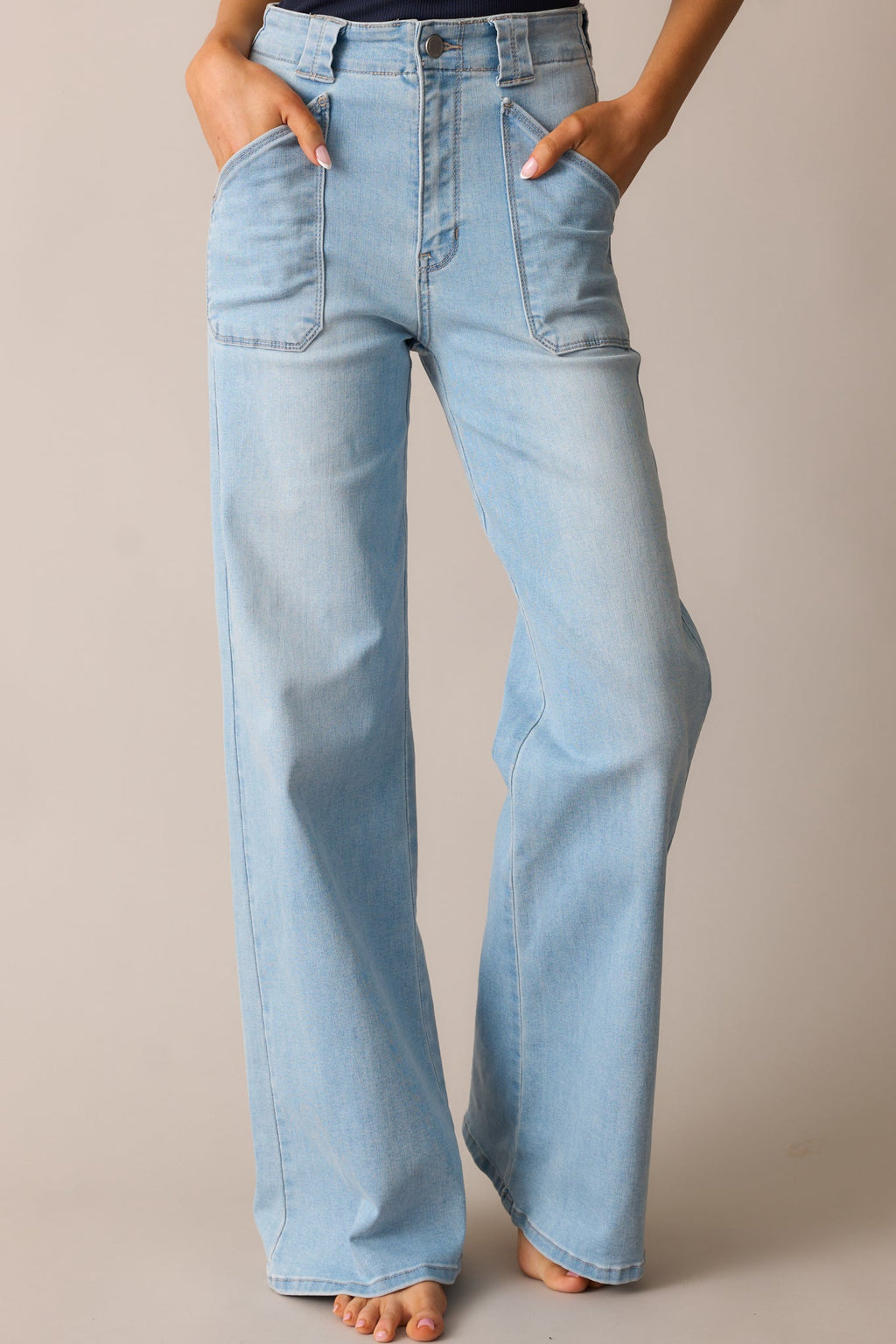Hazy Days Light Wash Wide Leg Jeans