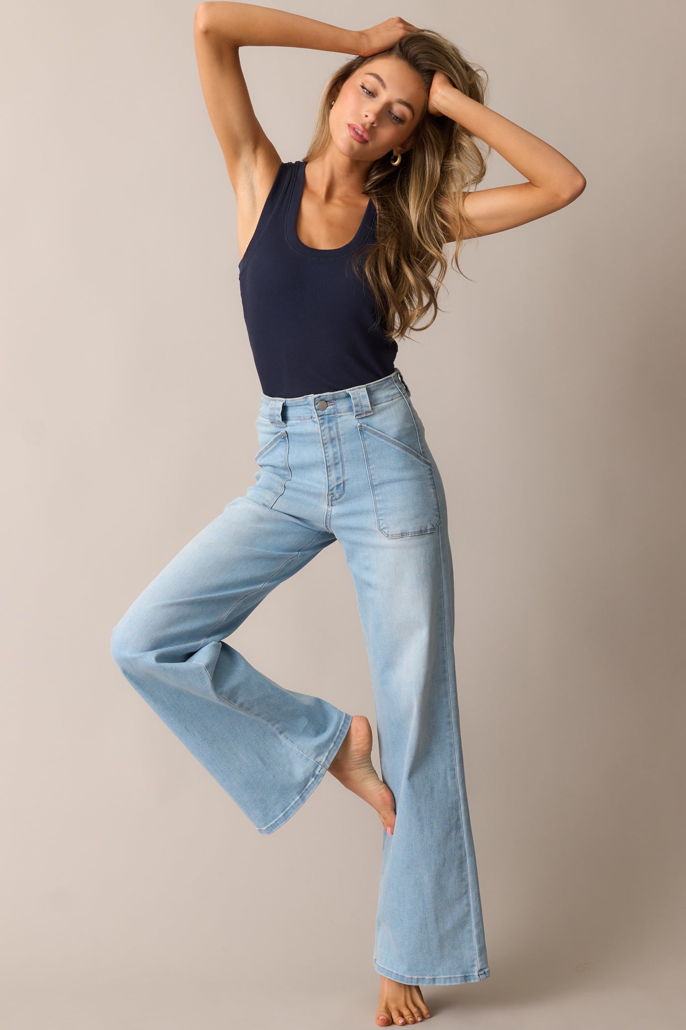 Hazy Days Light Wash Wide Leg Jeans