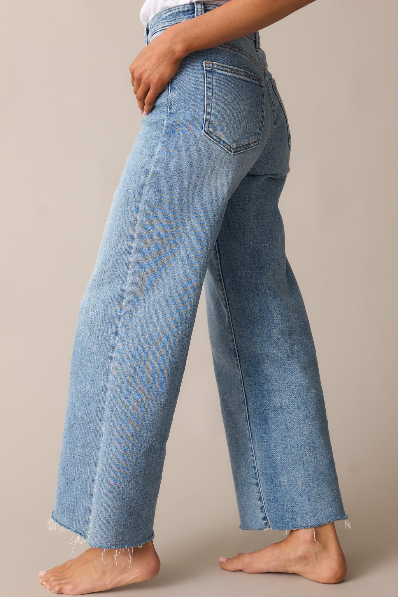 Already On It Light Wash Wide Leg Jeans