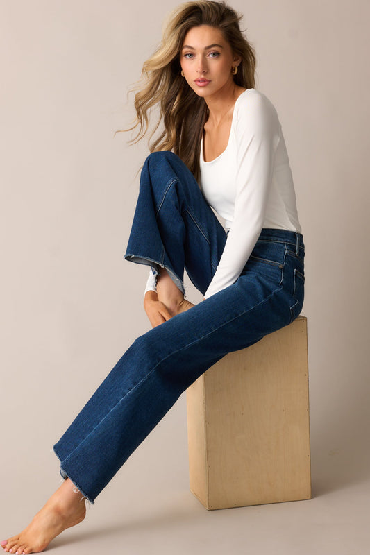 In The Countryside Dark Wash Straight Leg Jeans
