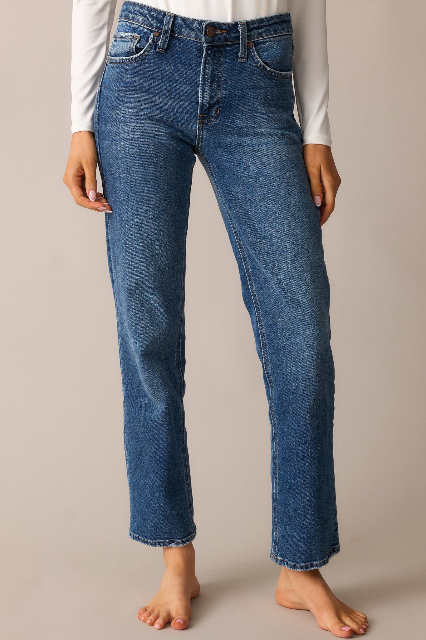 Forever Again Dark Wash Straight Leg Jeans