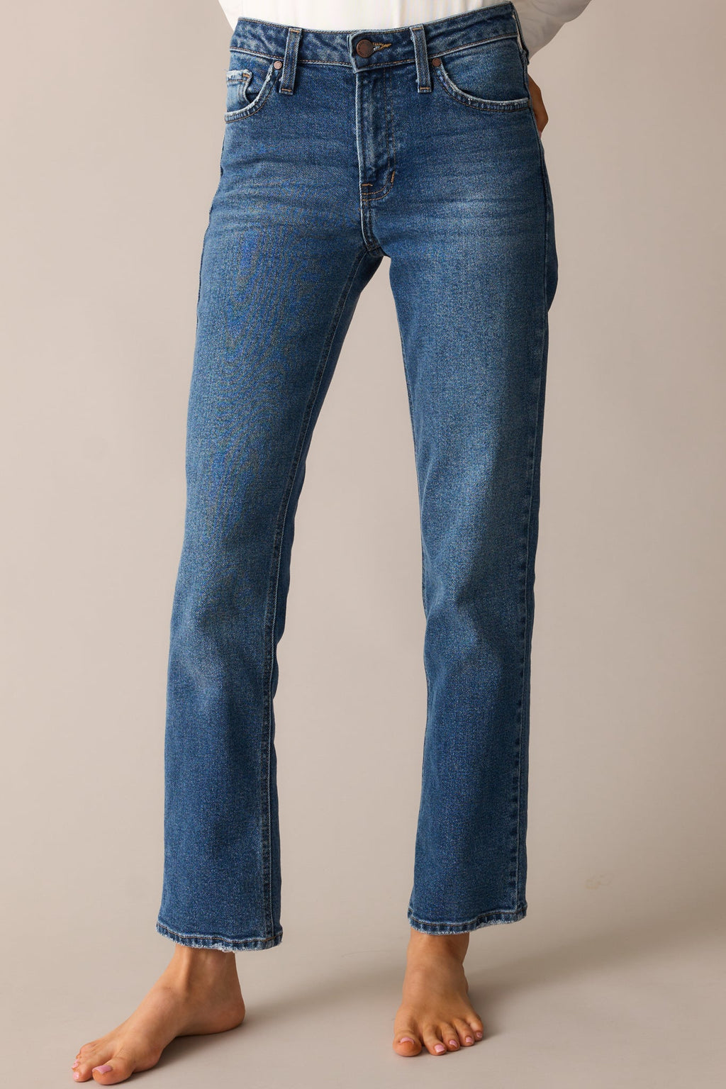 Forever Again Dark Wash Straight Leg Jeans