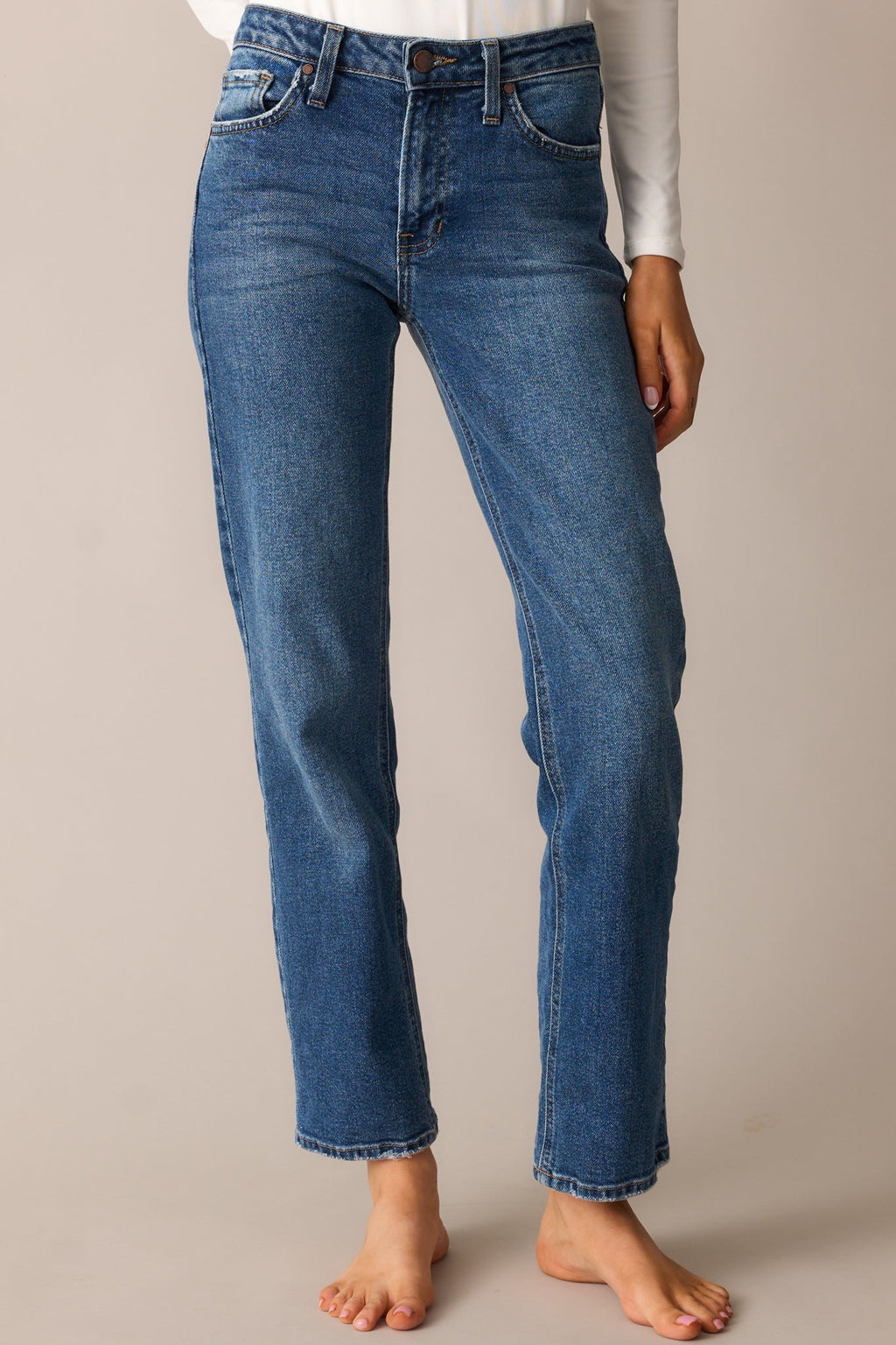Forever Again Dark Wash Straight Leg Jeans