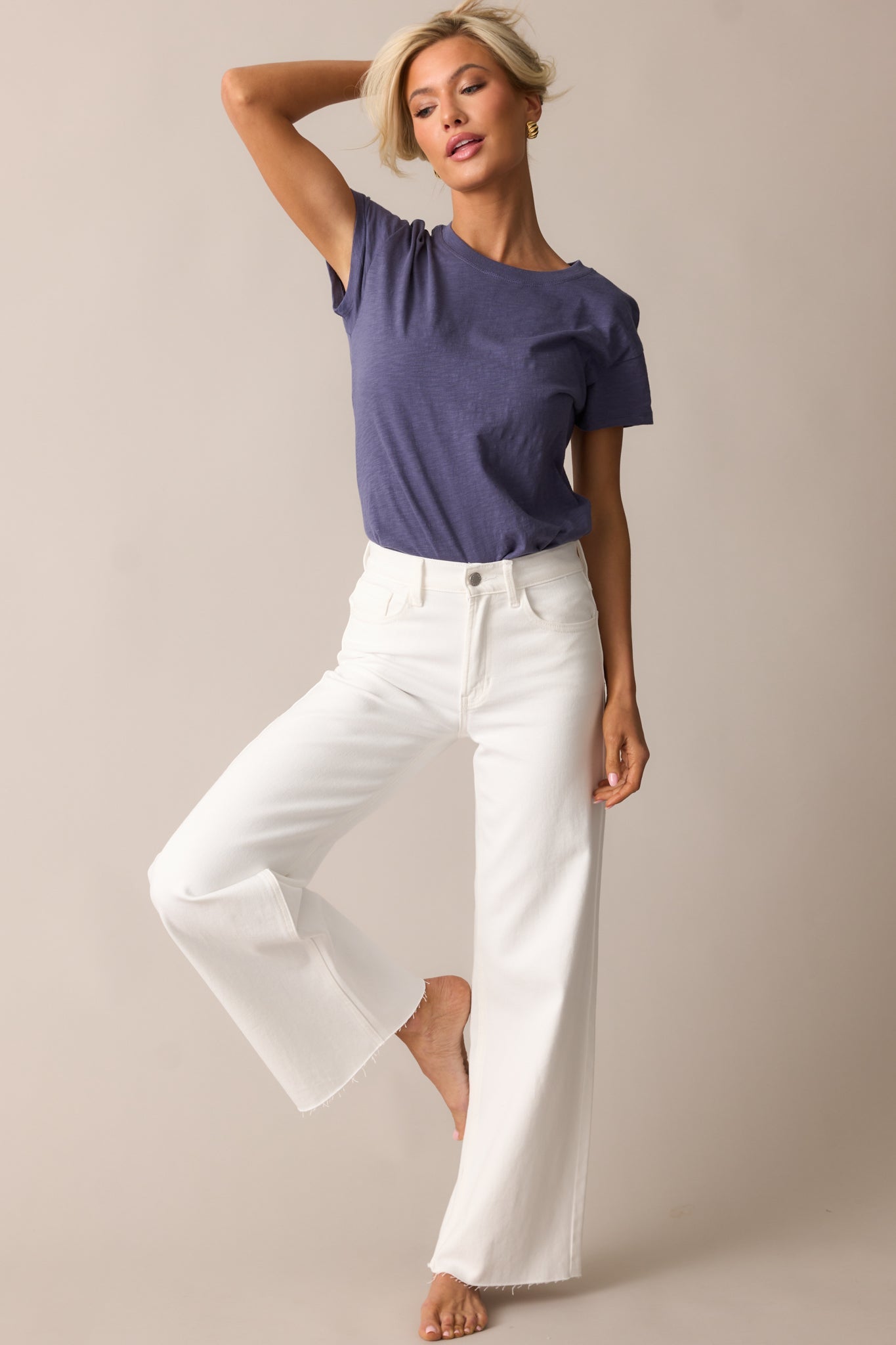 In The Countryside White Straight Leg Jeans