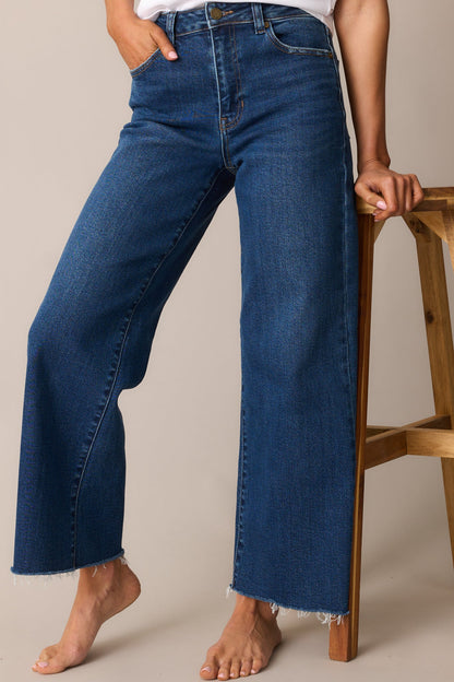 Already On It Dark Wash Wide Leg Jeans